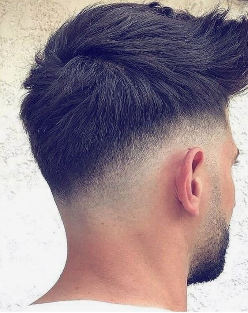 hair cutting v style fade look