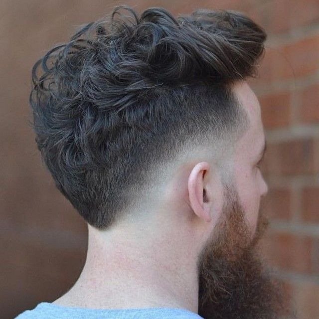 V-Shaped Pompadour style for curly hair